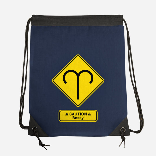Caution Bossy-None-Drawstring-Bag-imisko