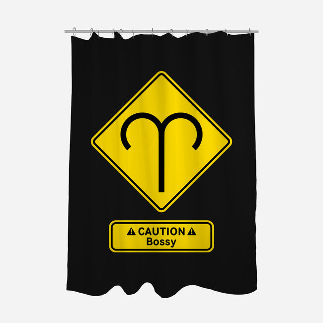 Caution Bossy-None-Polyester-Shower Curtain-imisko