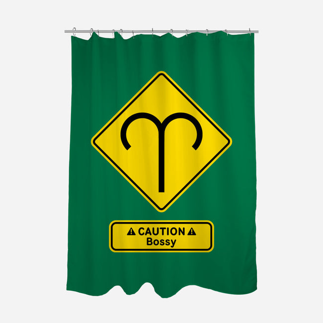 Caution Bossy-None-Polyester-Shower Curtain-imisko
