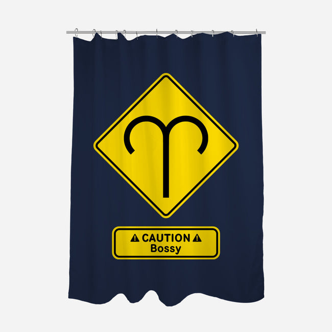 Caution Bossy-None-Polyester-Shower Curtain-imisko