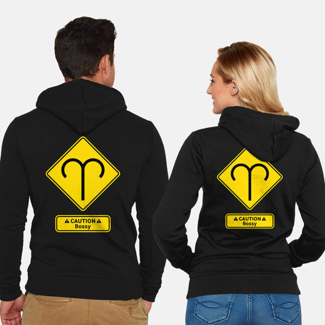 Caution Bossy-Unisex-Zip-Up-Sweatshirt-imisko