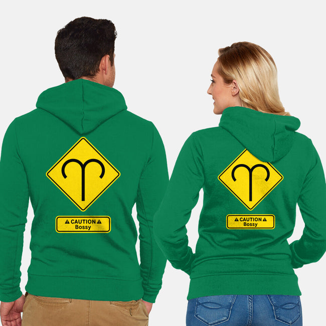 Caution Bossy-Unisex-Zip-Up-Sweatshirt-imisko