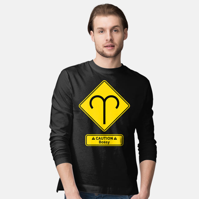 Caution Bossy-Mens-Long Sleeved-Tee-imisko