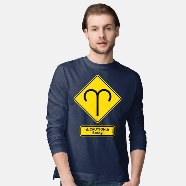 Caution Bossy-Mens-Long Sleeved-Tee-imisko