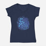 Leo Neon Constellation-Womens-V-Neck-Tee-nickzzarto