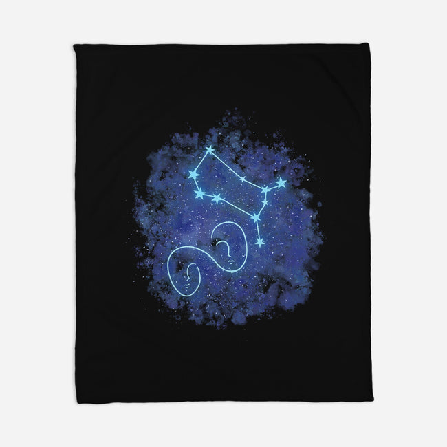 Gemini Neon Constellation-None-Fleece-Blanket-nickzzarto