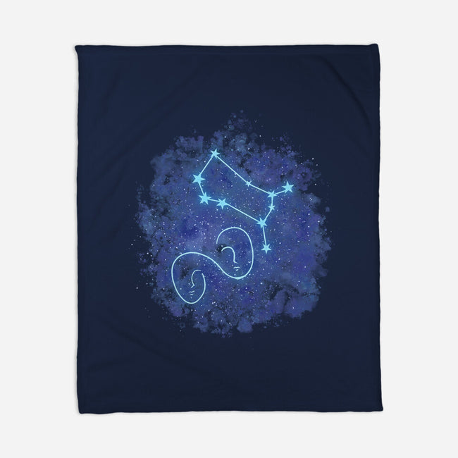 Gemini Neon Constellation-None-Fleece-Blanket-nickzzarto
