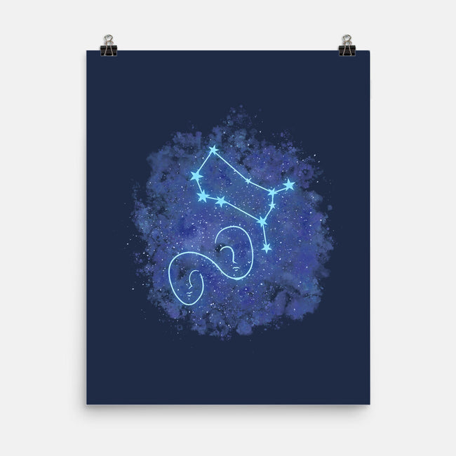 Gemini Neon Constellation-None-Matte-Poster-nickzzarto