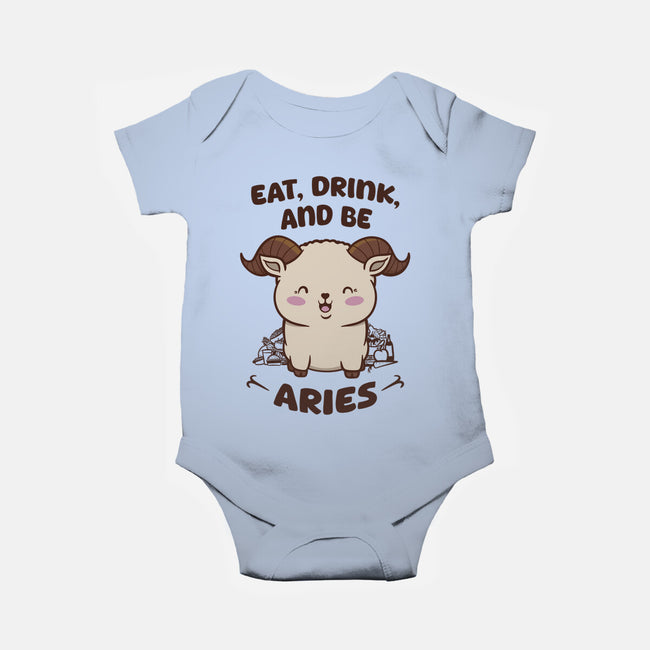 Eat Drink And Be Aries-Baby-Basic-Onesie-WatershipBound