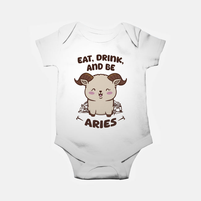 Eat Drink And Be Aries-Baby-Basic-Onesie-WatershipBound