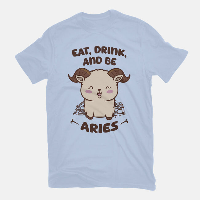 Eat Drink And Be Aries-Mens-Heavyweight-Tee-WatershipBound