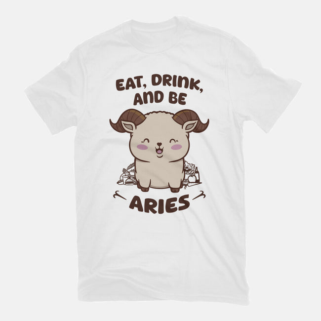 Eat Drink And Be Aries-Mens-Heavyweight-Tee-WatershipBound