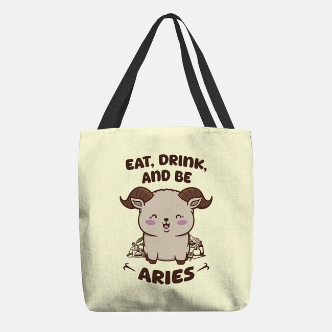 Eat Drink And Be Aries-None-Basic Tote-Bag-WatershipBound