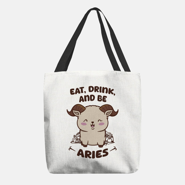 Eat Drink And Be Aries-None-Basic Tote-Bag-WatershipBound