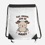 Eat Drink And Be Aries-None-Drawstring-Bag-WatershipBound