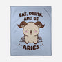 Eat Drink And Be Aries-None-Fleece-Blanket-WatershipBound