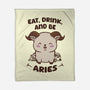 Eat Drink And Be Aries-None-Fleece-Blanket-WatershipBound