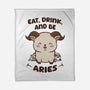 Eat Drink And Be Aries-None-Fleece-Blanket-WatershipBound