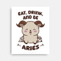Eat Drink And Be Aries-None-Stretched-Canvas-WatershipBound