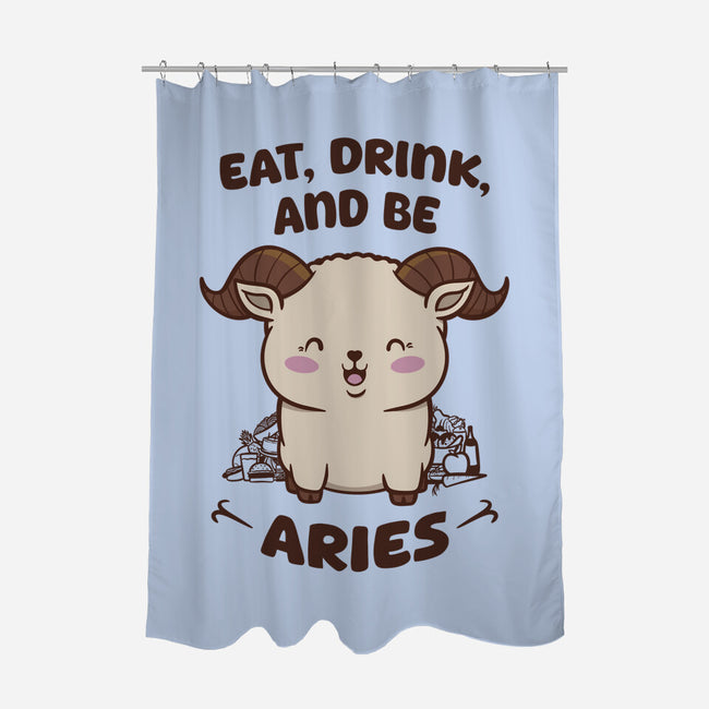 Eat Drink And Be Aries-None-Polyester-Shower Curtain-WatershipBound