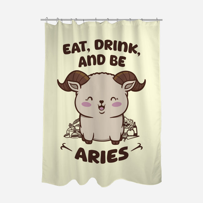 Eat Drink And Be Aries-None-Polyester-Shower Curtain-WatershipBound