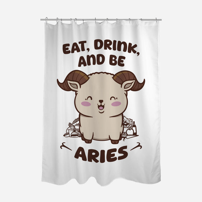 Eat Drink And Be Aries-None-Polyester-Shower Curtain-WatershipBound