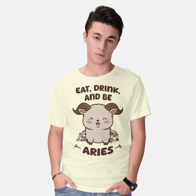 Eat Drink And Be Aries-Mens-Basic-Tee-WatershipBound