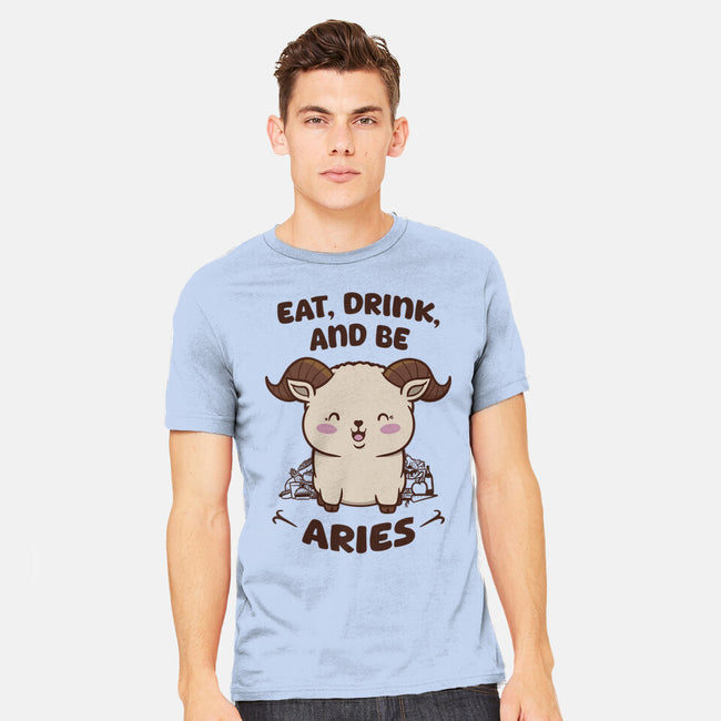 Eat Drink And Be Aries-Mens-Heavyweight-Tee-WatershipBound