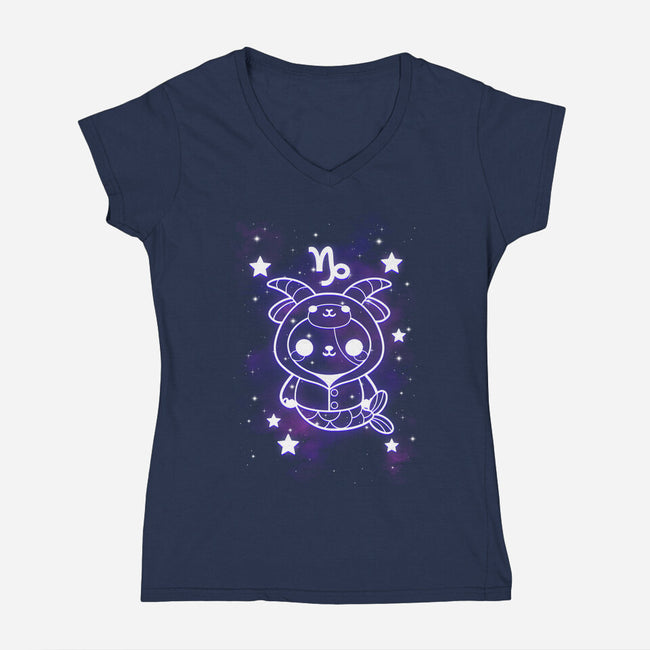 Cute Capricorn-Womens-V-Neck-Tee-NemiMakeit