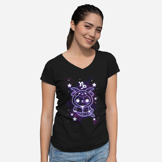 Cute Capricorn-Womens-V-Neck-Tee-NemiMakeit