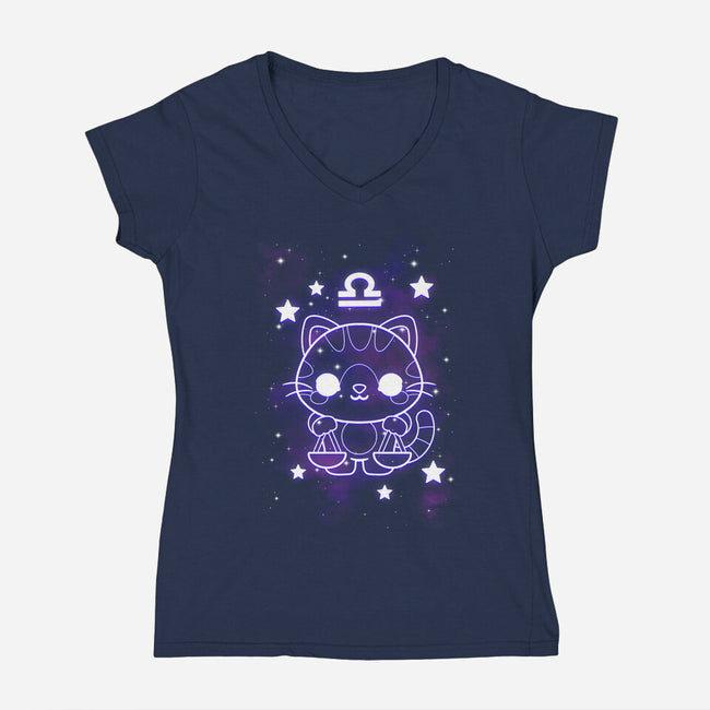 Cute Libra-Womens-V-Neck-Tee-NemiMakeit