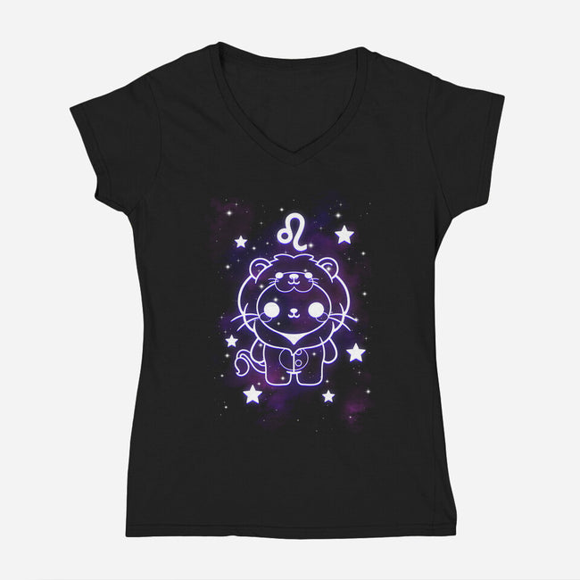 Cute Leo-Womens-V-Neck-Tee-NemiMakeit