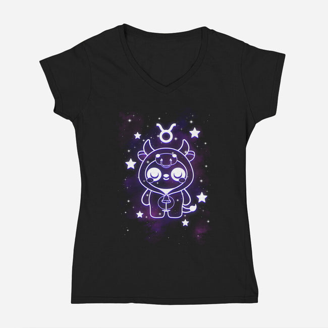 Cute Taurus-Womens-V-Neck-Tee-NemiMakeit