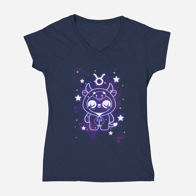 Cute Taurus-Womens-V-Neck-Tee-NemiMakeit
