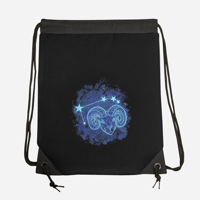 Aries Neon Constellation-None-Drawstring-Bag-nickzzarto