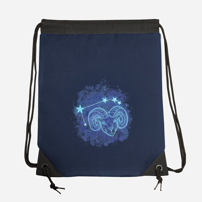 Aries Neon Constellation-None-Drawstring-Bag-nickzzarto