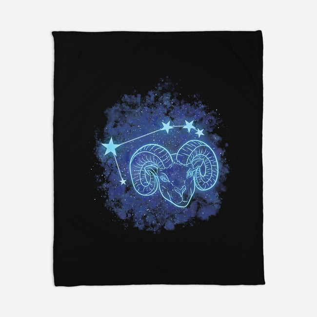 Aries Neon Constellation-None-Fleece-Blanket-nickzzarto