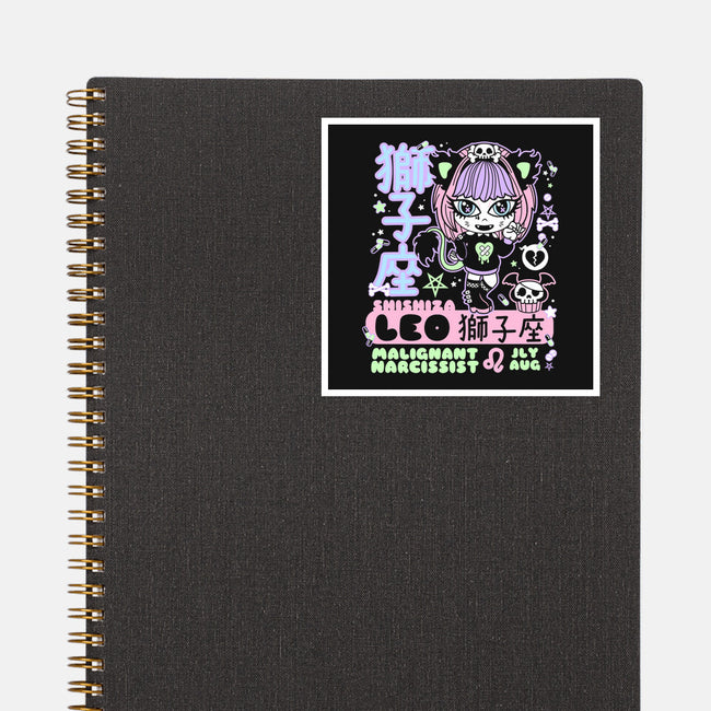 Kawaii Zodiac Leo-None-Glossy-Sticker-Nemons