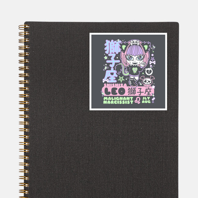 Kawaii Zodiac Leo-None-Glossy-Sticker-Nemons