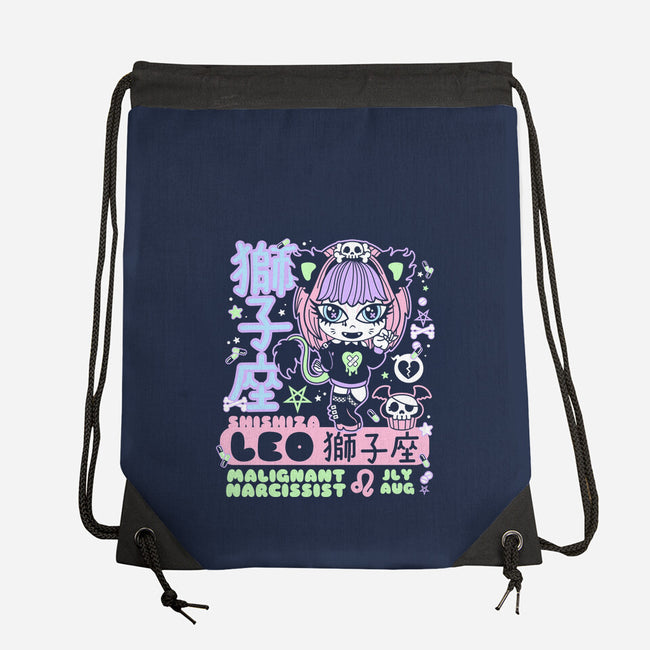Kawaii Zodiac Leo-None-Drawstring-Bag-Nemons