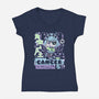 Kawaii Zodiac Cancer-Womens-V-Neck-Tee-Nemons