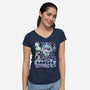 Kawaii Zodiac Cancer-Womens-V-Neck-Tee-Nemons