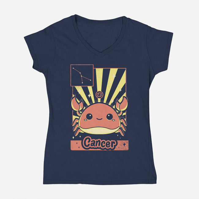 Crab Zodiac-Womens-V-Neck-Tee-Donnie