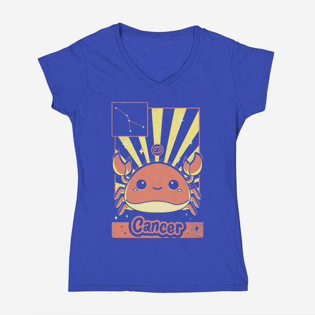 Crab Zodiac-Womens-V-Neck-Tee-Donnie