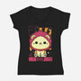 Lion Zodiac-Womens-V-Neck-Tee-Donnie