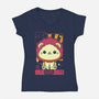 Lion Zodiac-Womens-V-Neck-Tee-Donnie