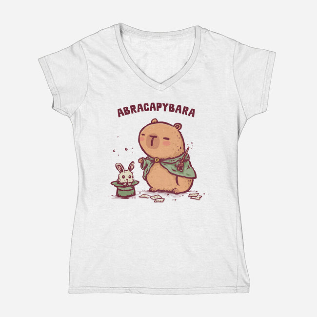 Abracapybara-Womens-V-Neck-Tee-kg07