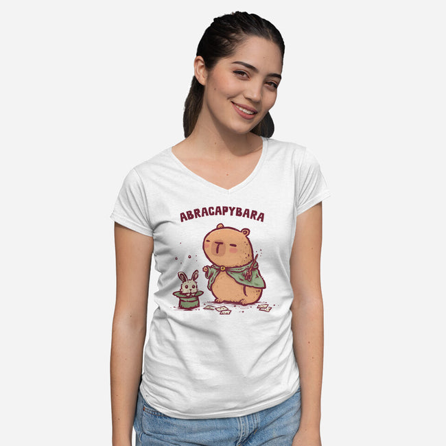Abracapybara-Womens-V-Neck-Tee-kg07