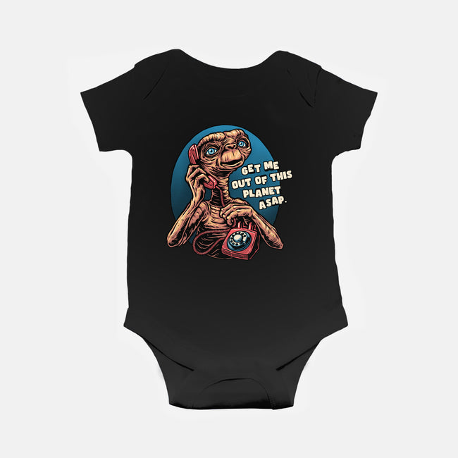 Phone Call To Space-Baby-Basic-Onesie-glitchygorilla
