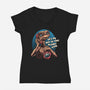 Phone Call To Space-Womens-V-Neck-Tee-glitchygorilla